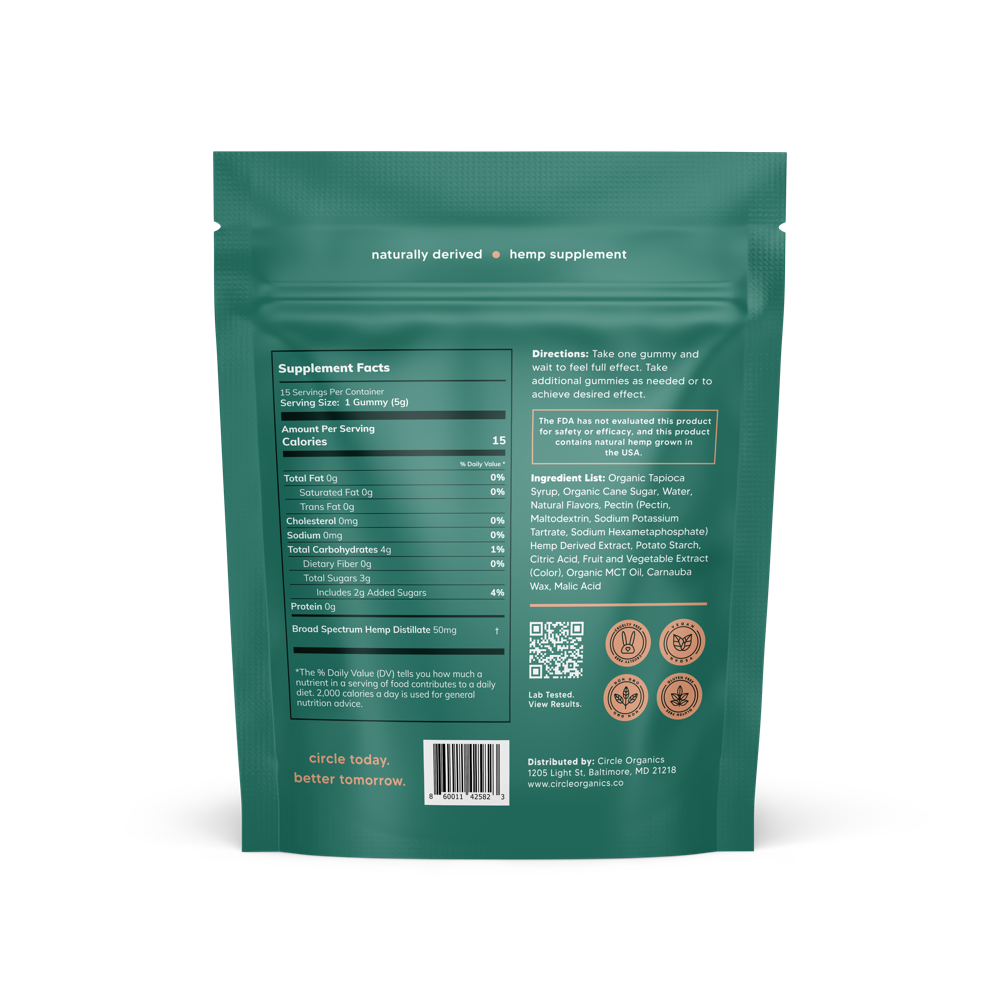 Circle Extra Strength Hemp Gummies 15ct Pouch
