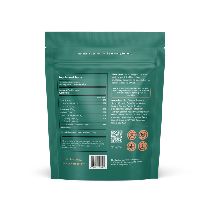 Circle Extra Strength Hemp Gummies 15ct Pouch