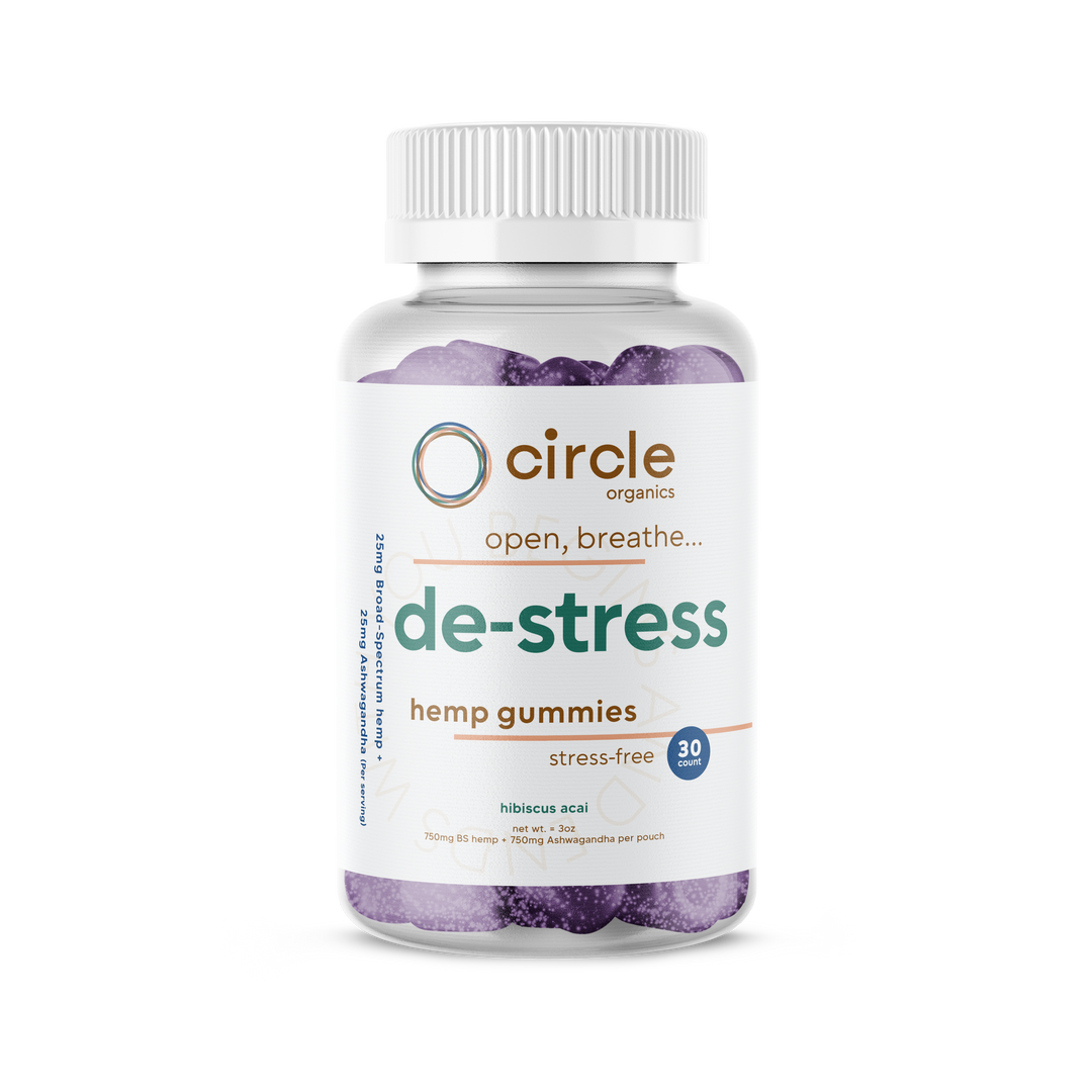 Circle De-Stress Hemp Gummies 30ct Bottle