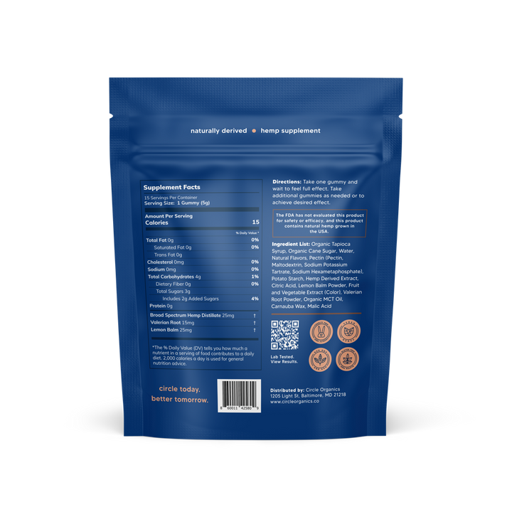 Circle Sleep Hemp Gummies 15ct Pouch