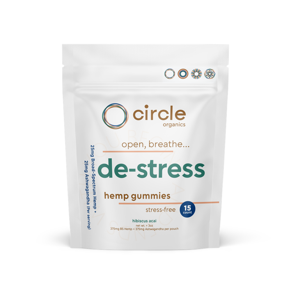 Circle De-Stress Hemp Gummies 15ct Pouch